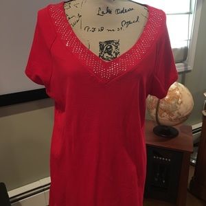 Westport 1962 Red Embellished Short Sleeve Shirt